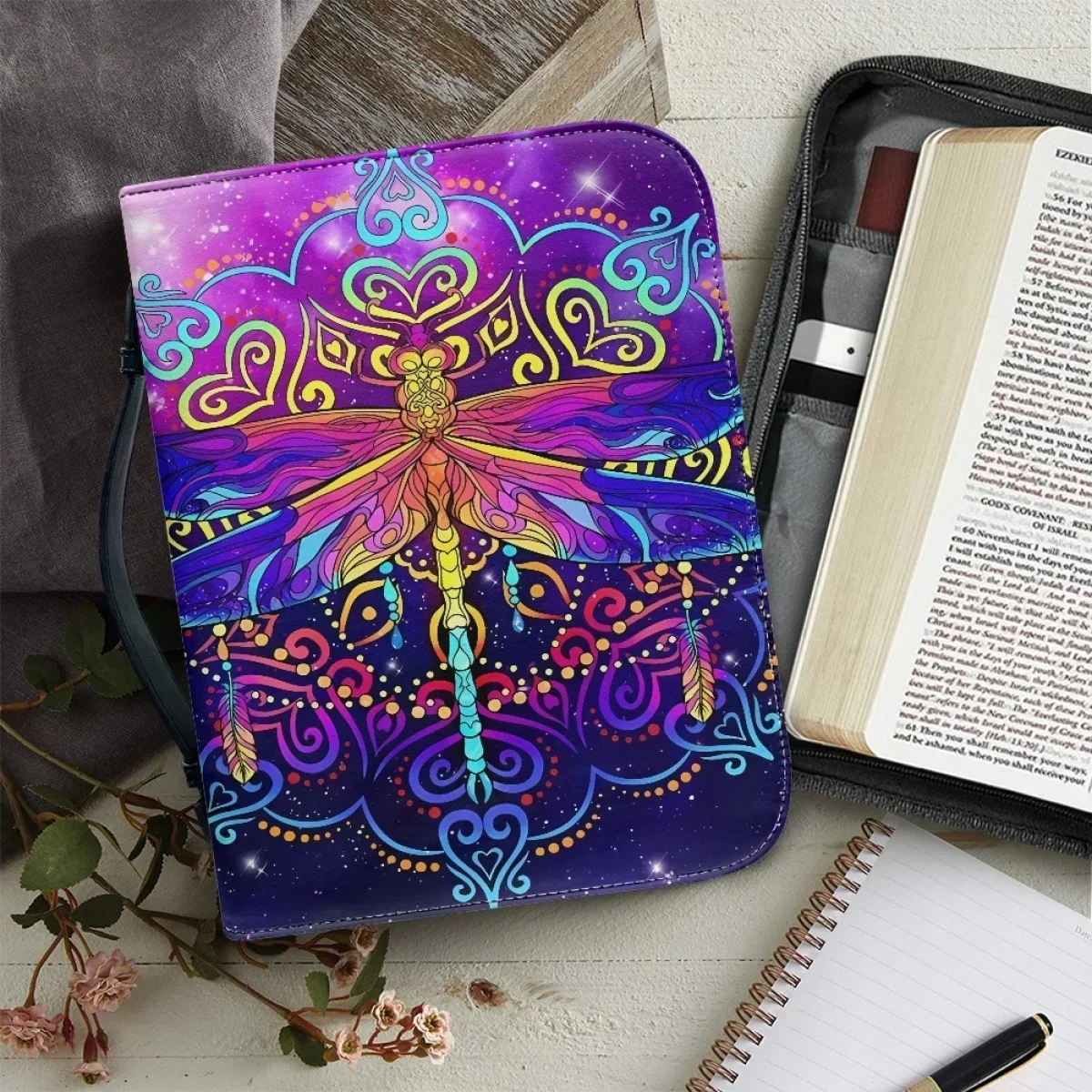Interior Design Book - กระเป๋าหนัง PU ลายแมลงปอ สำหรับผู้หญิง ดีไซน์แบรนด์หรู สำหรับใส่พระคัมภีร์