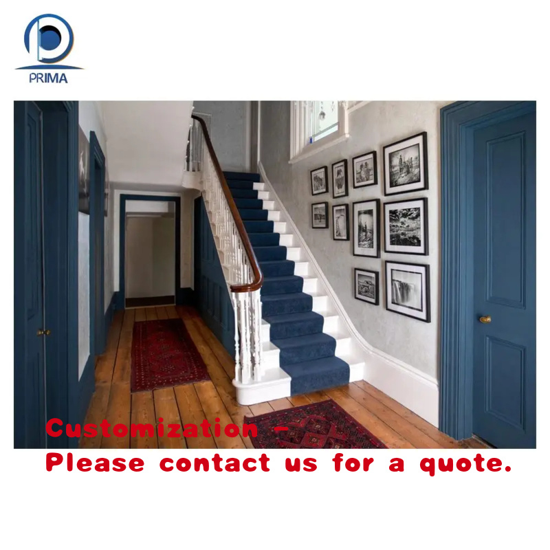 Interior Designer - บันไดบ้านพักอาศัยดีไซน์ทันสมัยกระจกตกแต่งภายใน บันไดตรงแบบกำหนดเองพร้อมราวจับไม้และไฟส่องสว่างสำหรับอพาร์ทเมนต์