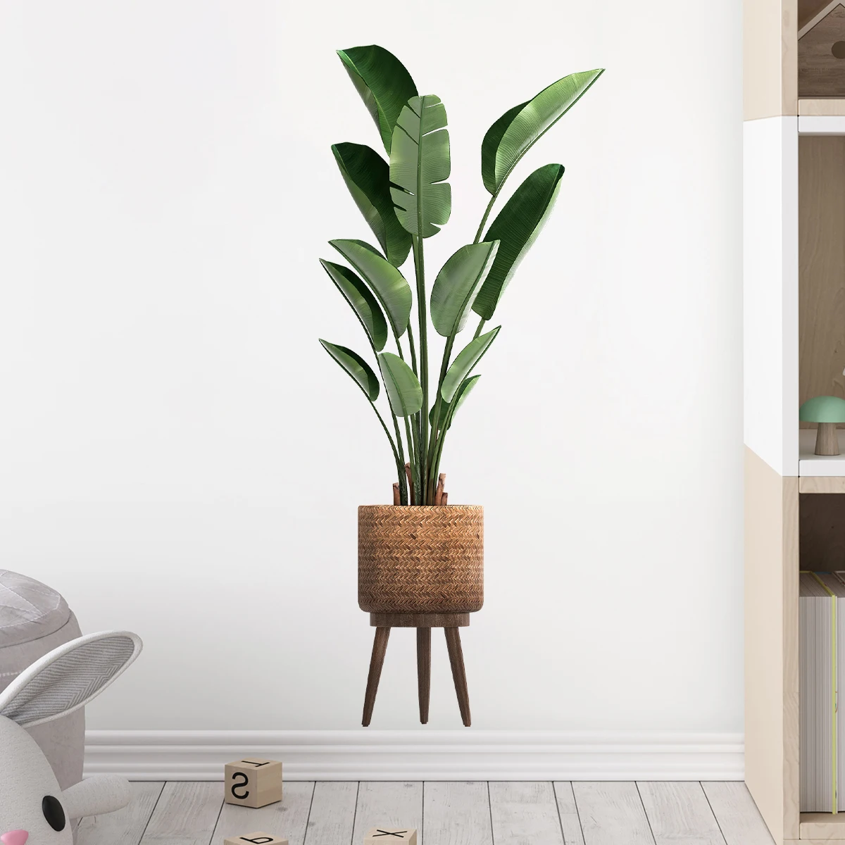 Interior Design Office - จําลองพืชสีเขียวประดับ Potted สติ๊กเกอร์ติดผนังสําหรับห้องนั่งเล่นห้องนอนตกแต่ง Wall Decals