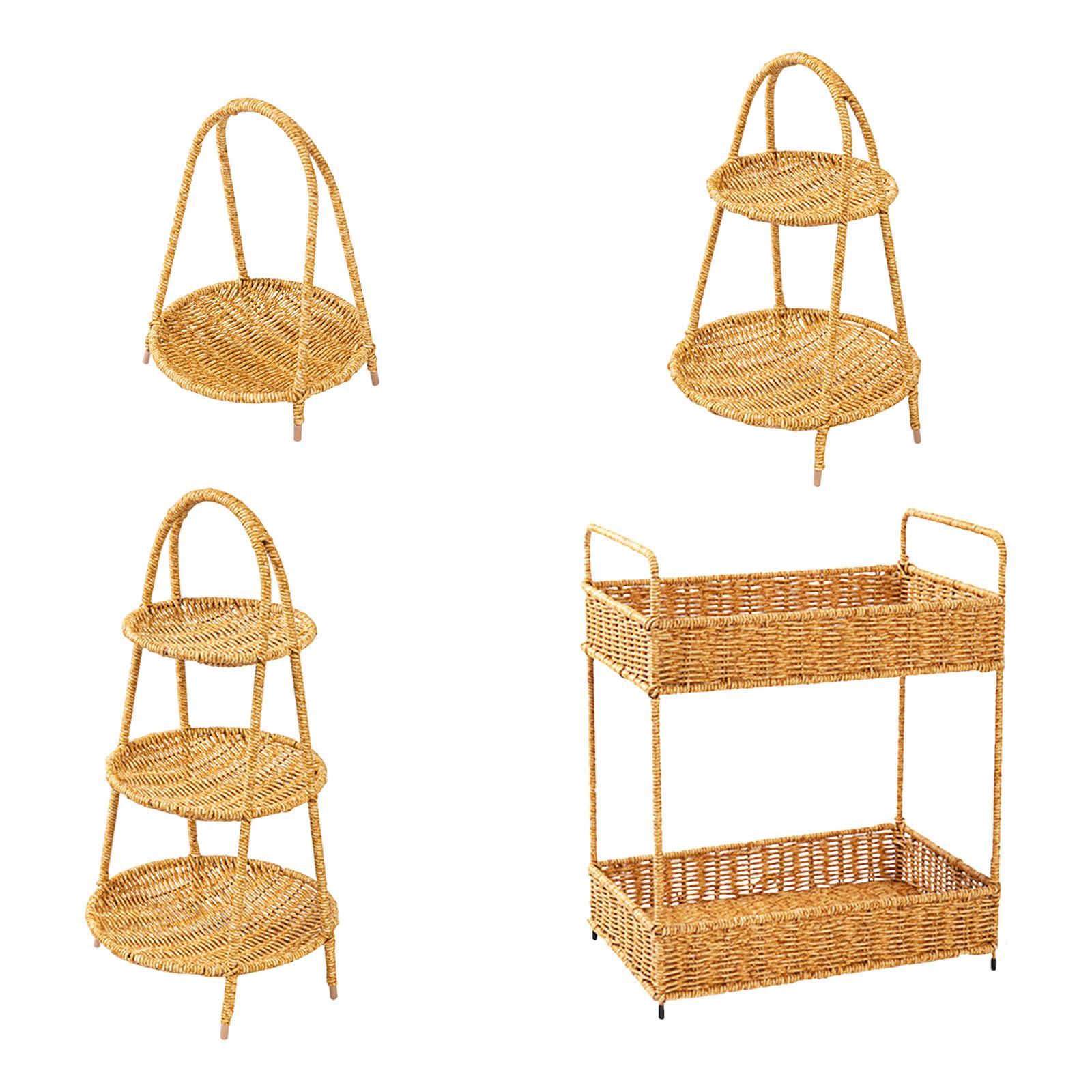 Rattan Tray Handle - ถาดเสิร์ฟหวายพร้อมหูจับ ถาดใส่ผลไม้สานด้วยมือ ถาดตะกร้าสาน