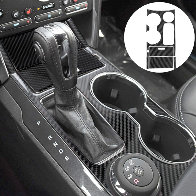Interior Design Book - สำหรับ Ford Explorer 2013-2019แผงควบคุมระบบนำทางสำหรับรถยนต์, สติกเกอร์คาร์บอนไฟเบอร์ตกแต่งกลอนประตู