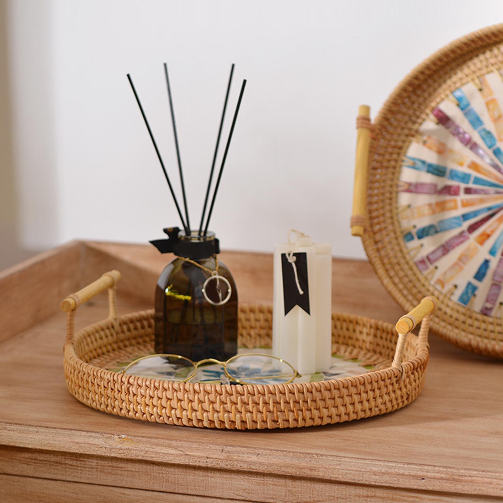 ถาดสานทรงกลมอเนกประสงค์พร้อมหู - Rattan Tray Handle บทวิจารณ์และราคา