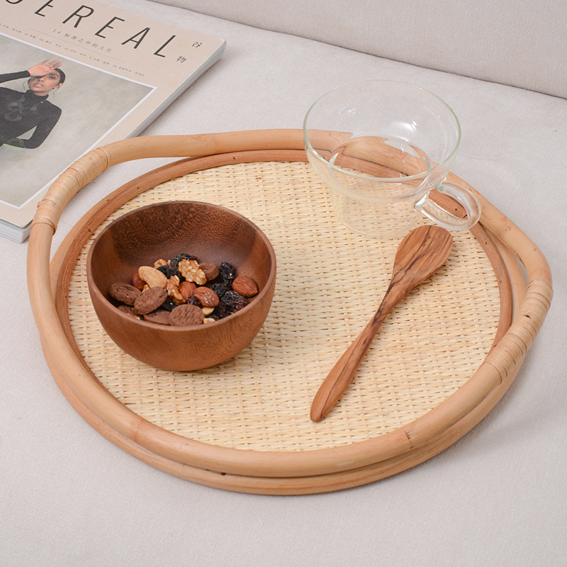 ถาดหวายธรรมชาติ, ถาดเก็บของมีห - Rattan Tray Handle บทวิจารณ์และราคา