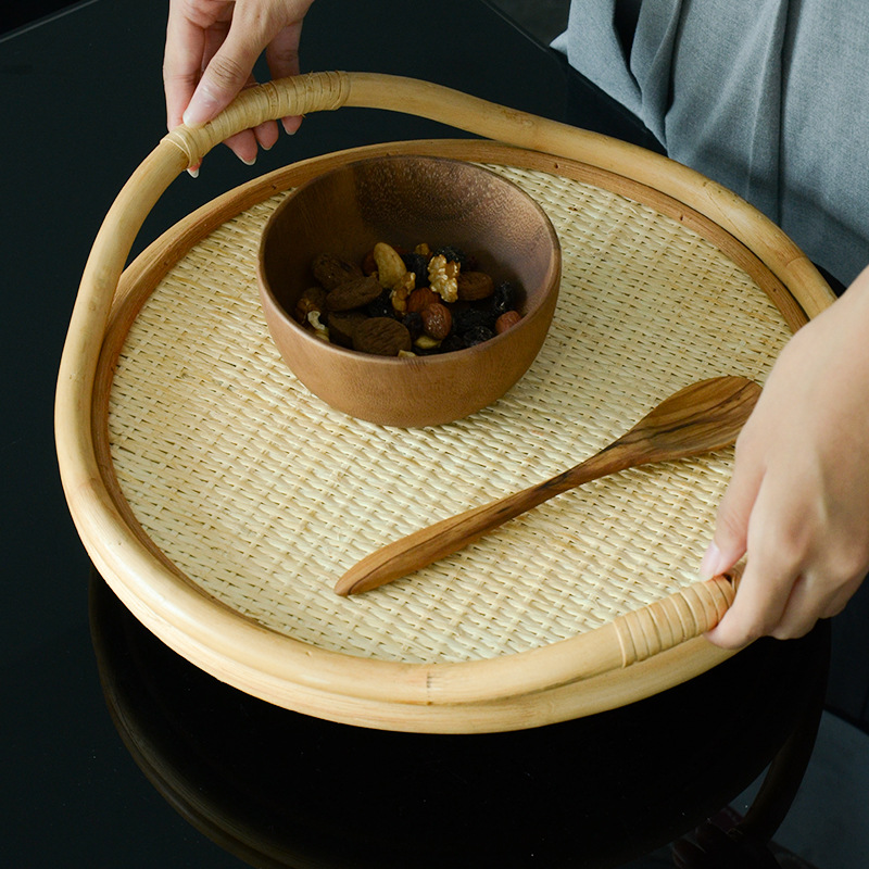 ถาดหวายธรรมชาติ, ถาดเก็บของมีห - Rattan Tray Handle บทวิจารณ์และราคา