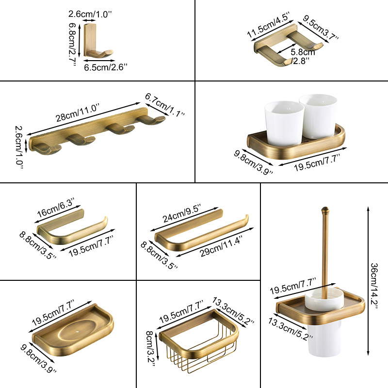 ชั้นวางผ้าขนหนูติดผนังชุบทองเห - Antique Brass Hook บทวิจารณ์และราคา