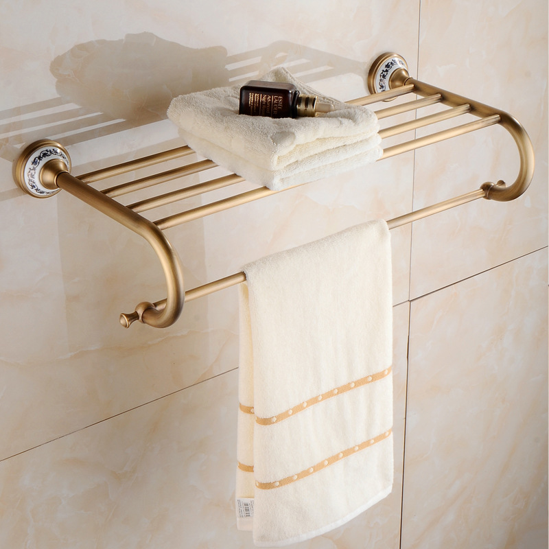 อุปกรณ์ห้องน้ำทองเหลือง ชั้นวา - Antique Brass Hook บทวิจารณ์และราคา