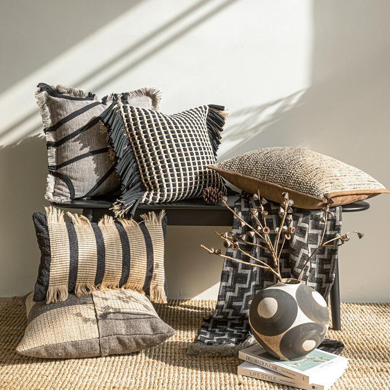ปลอกหมอนอิงทอหนาพิเศษ ผ้าผสมธร - Textured Throw Natural บทวิจารณ์และราคา