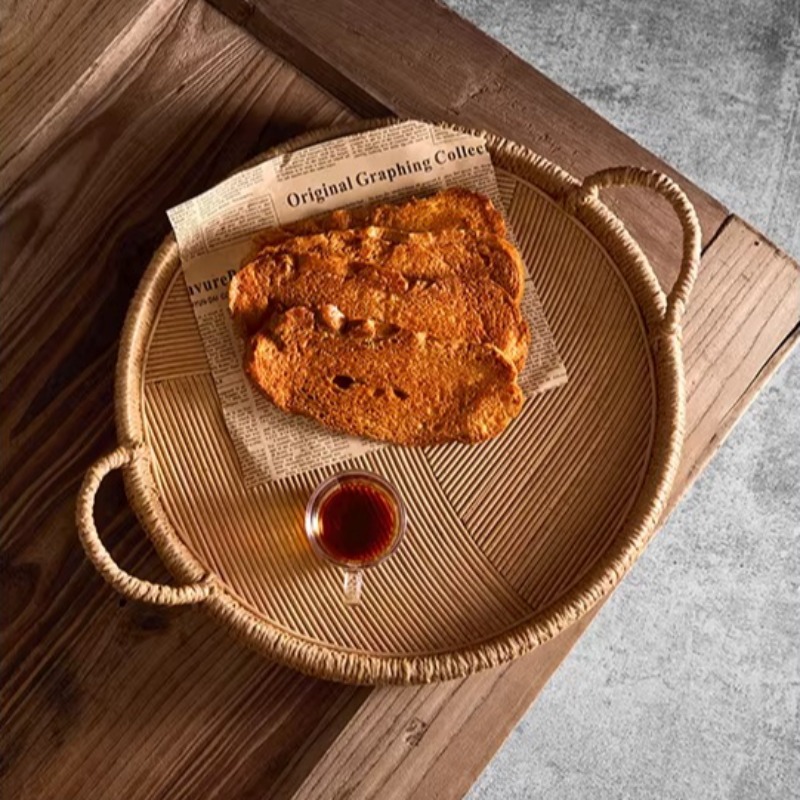 ถาดหวายสานมือพร้อมหูจับ ชามเก็ - Rattan Tray Handle บทวิจารณ์และราคา