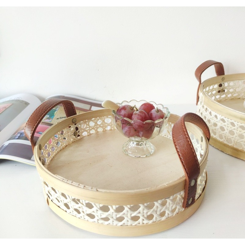 ถาดหวายสไตล์นอร์ดิกทำมือ พร้อม - Rattan Tray Handle บทวิจารณ์และราคา