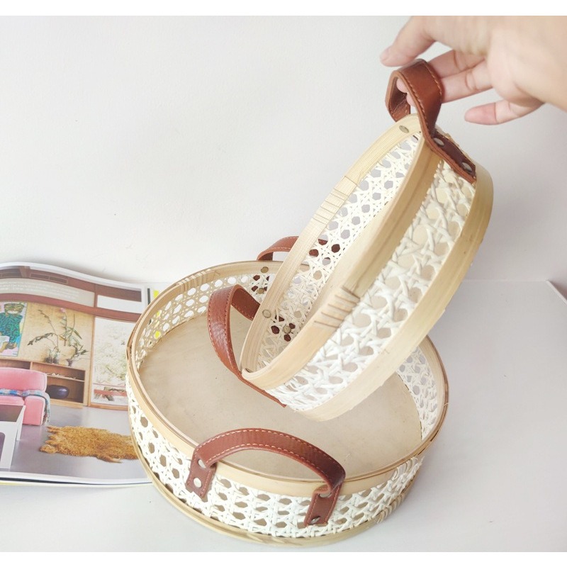 ถาดหวายสไตล์นอร์ดิกทำมือ พร้อม - Rattan Tray Handle บทวิจารณ์และราคา