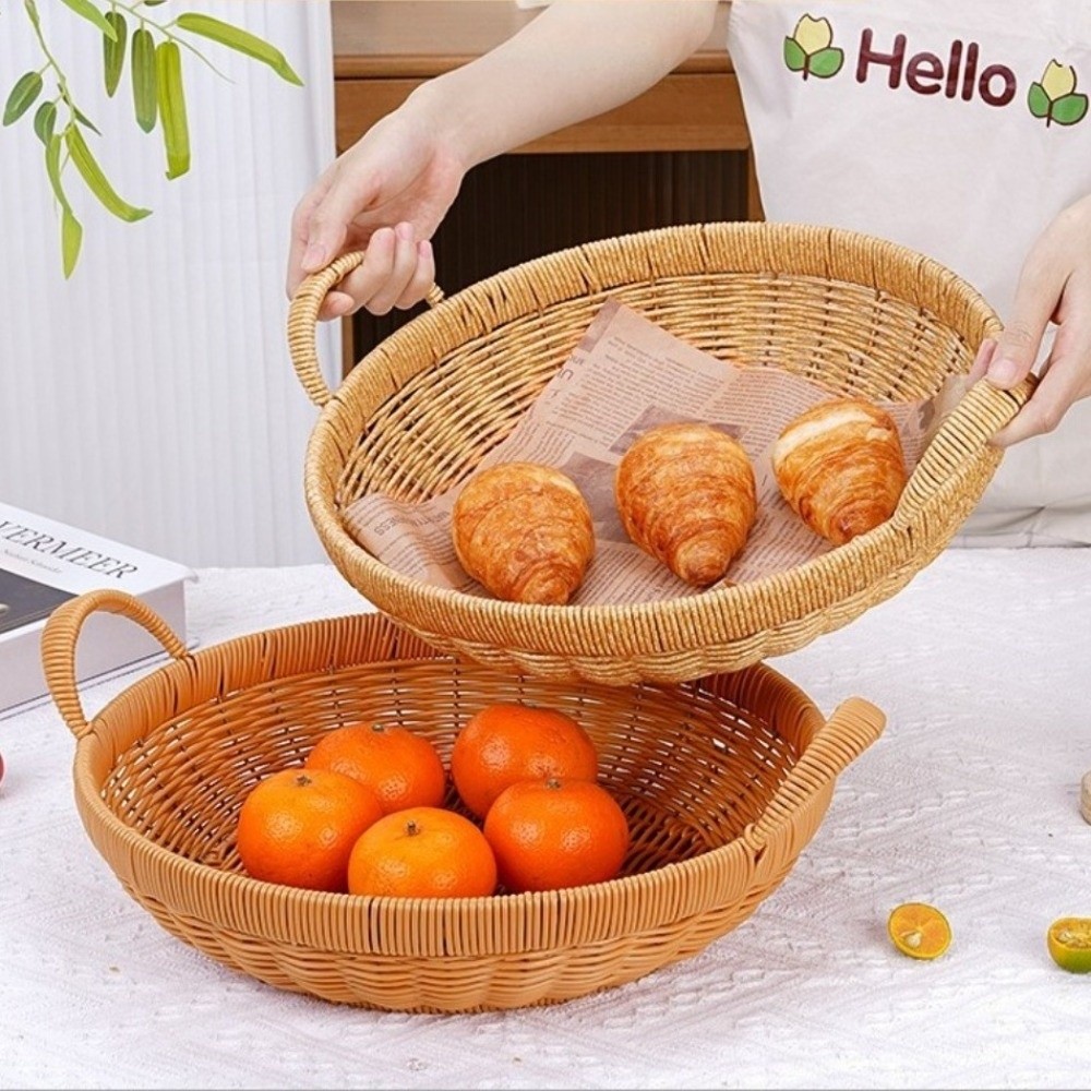 ตะกร้าหวายทรงกลมแบบใหม่พร้อมหู - Rattan Tray Handle บทวิจารณ์และราคา