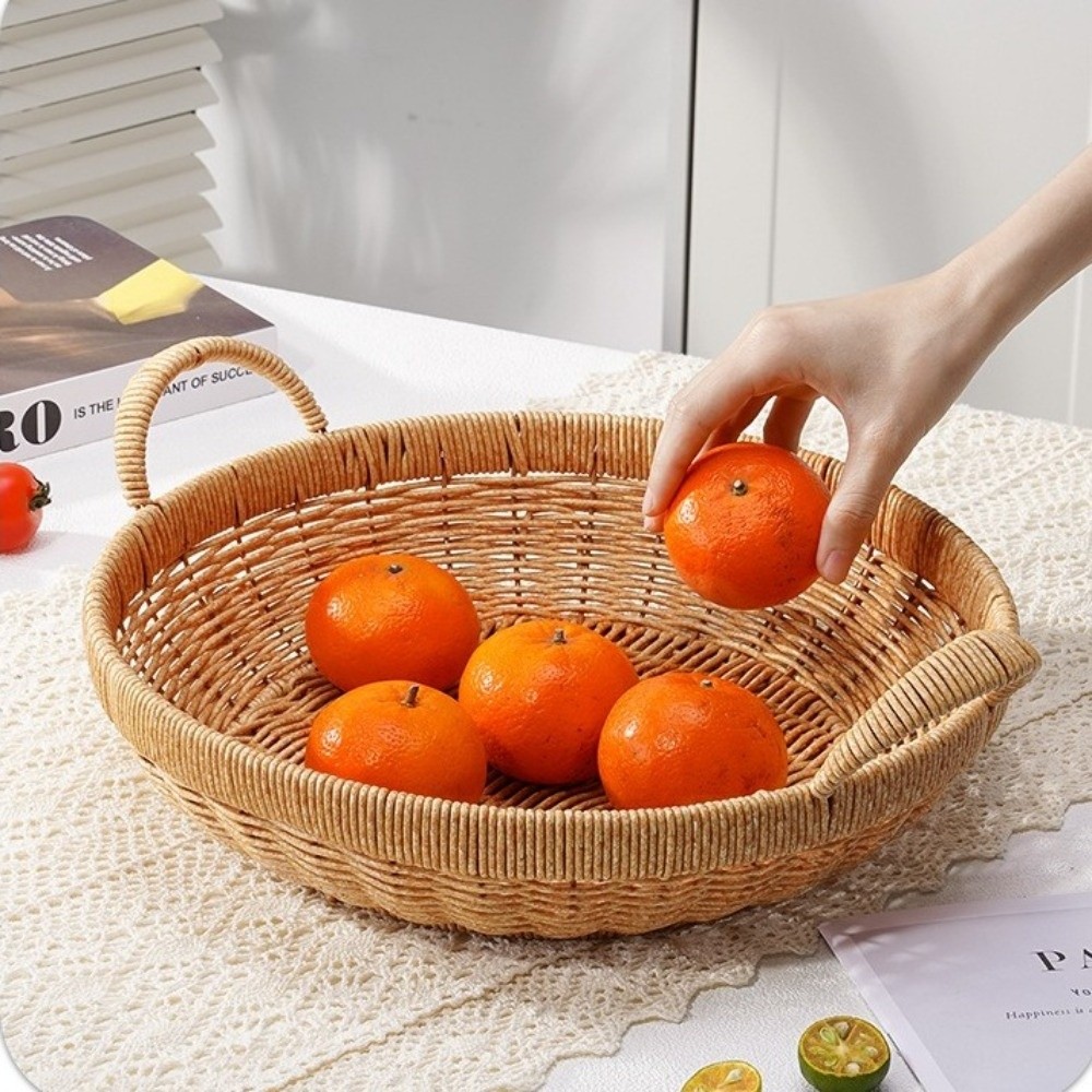 ตะกร้าหวายทรงกลมแบบใหม่พร้อมหู - Rattan Tray Handle บทวิจารณ์และราคา