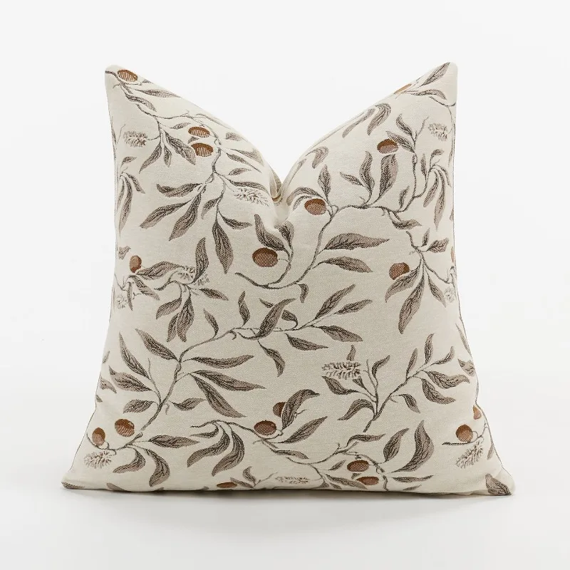 ปลอกหมอนอิงลายดอกไม้ผ้าชีนีลสี - Textured Throw Natural บทวิจารณ์และราคา