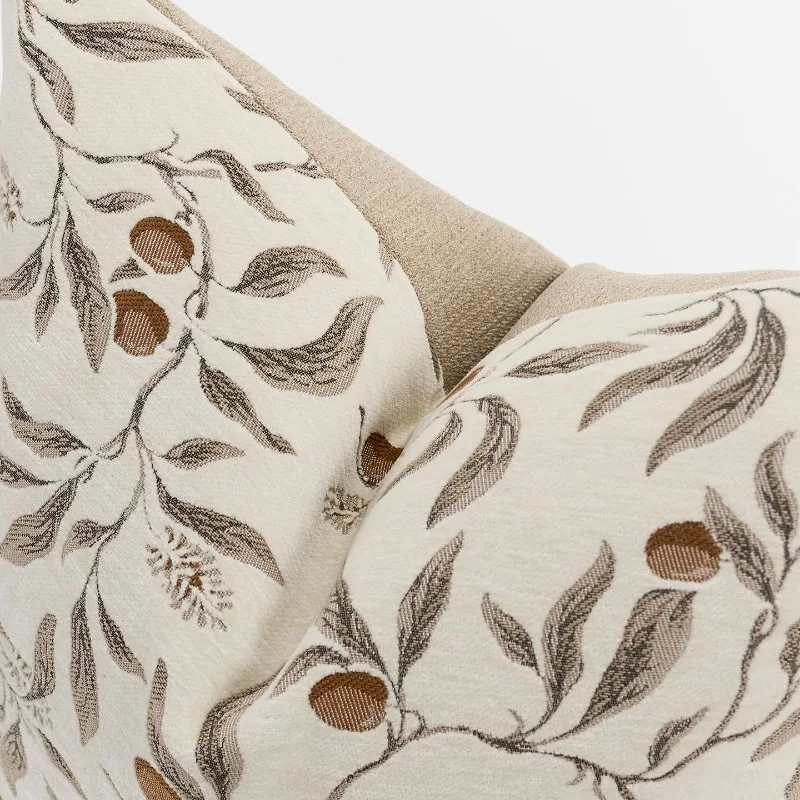 ปลอกหมอนอิงลายดอกไม้ผ้าชีนีลสี - Textured Throw Natural บทวิจารณ์และราคา